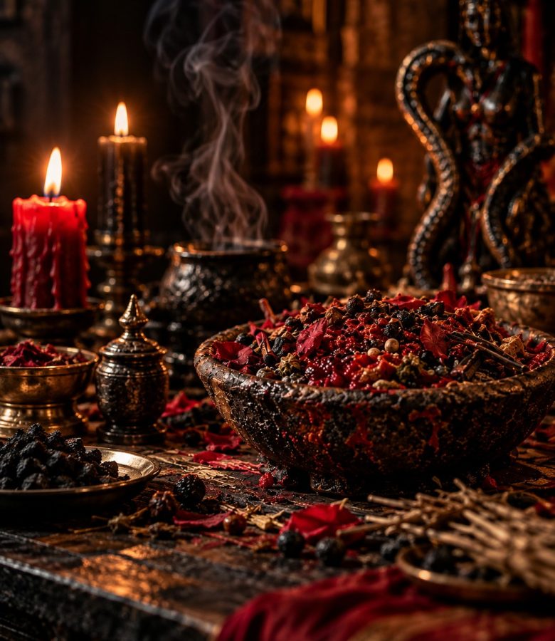 altar-ritualistico-a-luz-de-velas