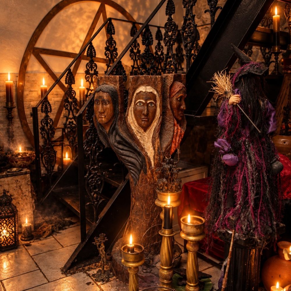 aAltar de rituais e consultas do Templo da Serpente Negra